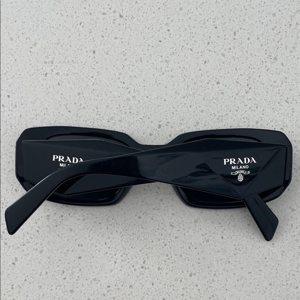 Prada SPR17W Black Rectangular Sunglasses - image 1